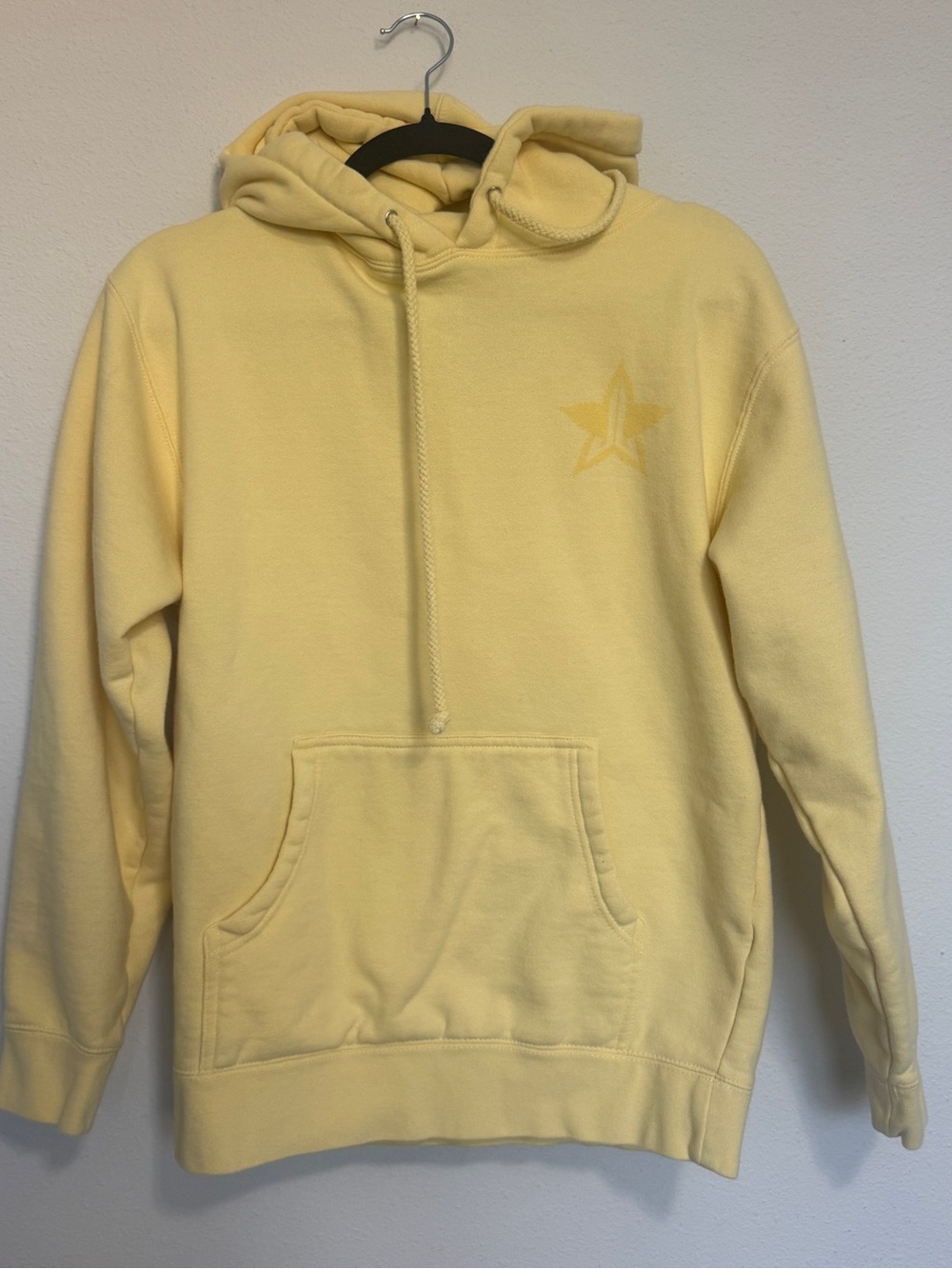 Jeffree Star Cosmetics High How Are Ya Pastel Yellow Puff Print Hoodie Size S